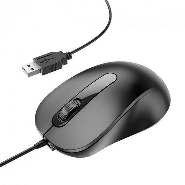 Комп'ютерна миша дротова Borofone BG4 Business wired mouse Колір Чорний 00000006705 фото