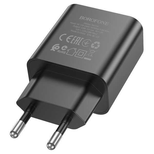 МЗП BOROFONE BA72A Spring 18W/QC3.0/1USB чорний 00000000767 фото