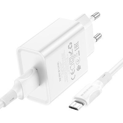 МЗП BOROFONE BA74A Aspirer 1USB/2.1A + Cable Micro бiлий 00000000768 фото