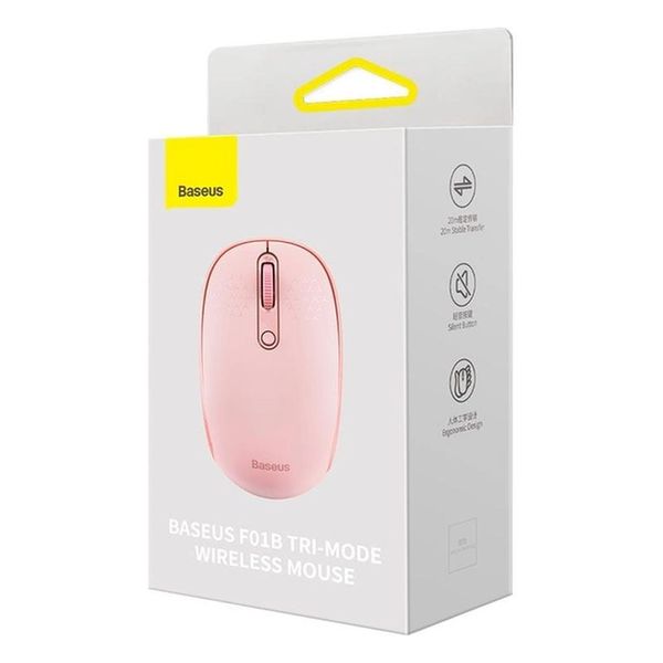 Комп'ютерна миша бездротова Baseus F01B Tri-Mode Wireless Mouse Baby Pink B01055503413-00 00000006701 фото