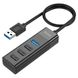 USB-хаб (кабель-перехідник) Type-C(PD) Hoco HB25 4-in-1 Type-C to USB3.0+USB2.0*3 Black 00000002030 фото 1