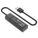 USB-хаб (кабель-перехідник) Type-C(PD) Hoco HB25 4-in-1 Type-C to USB3.0+USB2.0*3 Black 00000002030 фото 3