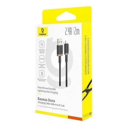 USB кабель Baseus Dura Series USB to Lightning 2.4A 2m Black-gold P10377801U01-02 00000000361 фото