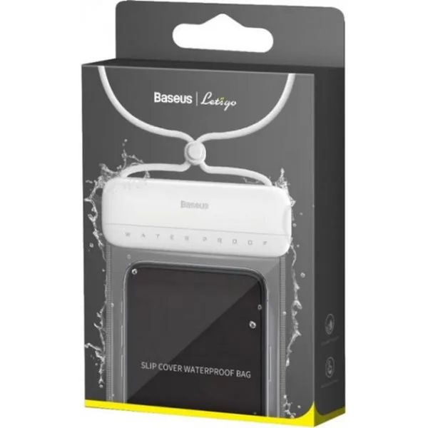 Водонепроникний чохол для мобільного телефону Baseus Let''s go Slip Cover Waterproof Bag White (ACFSD-D02) 00000005084 фото