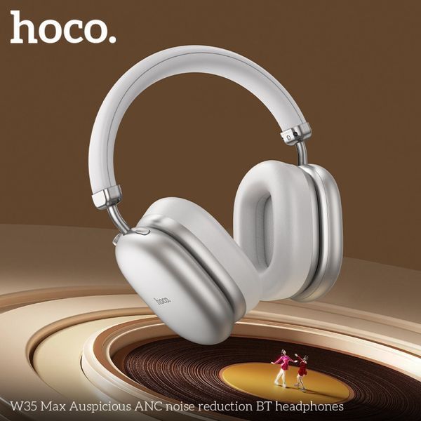 Навушники накладні HOCO W35 Max Auspicious ANC noise reduction BT5.4/90hours Silver 00000000411 фото