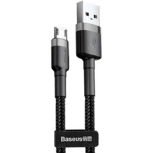 Кабель Baseus Cafule Cable USB for Micro 2.4A 1 м Gray/Black (CAMKLF-BG1) 00000000087 фото