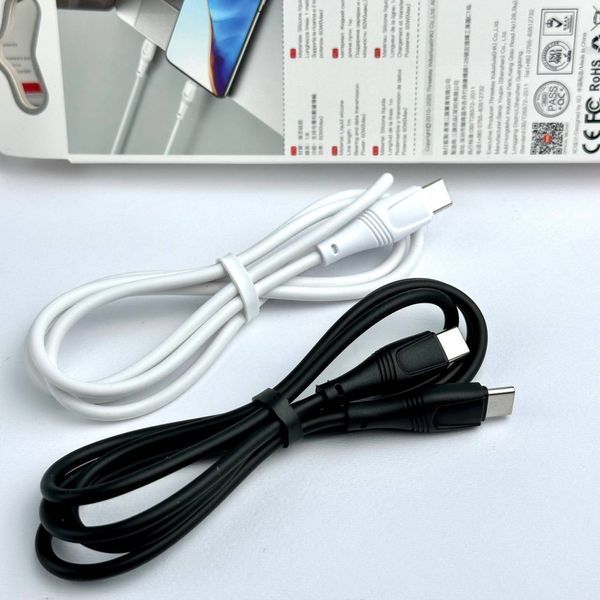 Кабель XO NB-Q239B PD 60W/1m Zeus Series Type-c to Type-c White 00000000923 фото