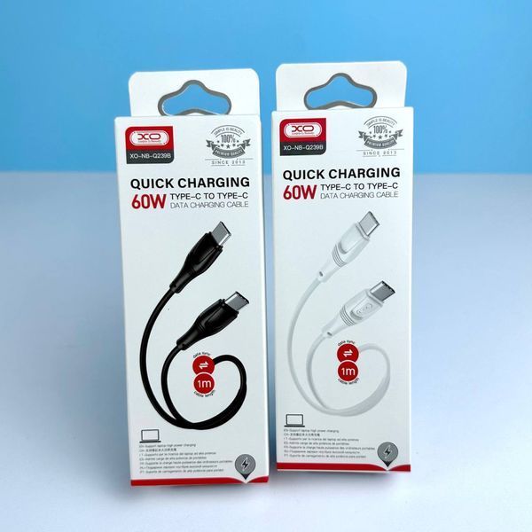 Кабель XO NB-Q239B PD 60W/1m Zeus Series Type-c to Type-c White 00000000923 фото