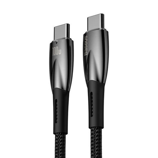 PD кабель Baseus Glimmer Series Fast Charging Data Cable Type-C to Type-C 100W 1m Black CADH000701 00000001027 фото