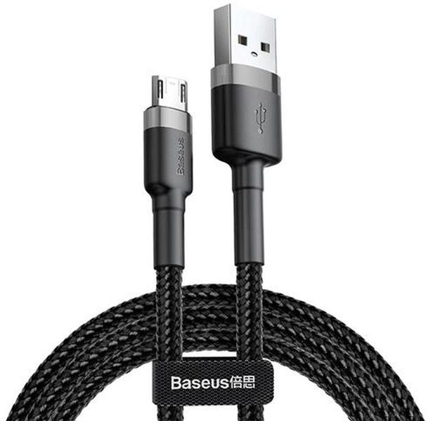 Кабель Baseus Cafule Cable USB for Micro 2.4A 1 м Gray/Black (CAMKLF-BG1) 00000000087 фото