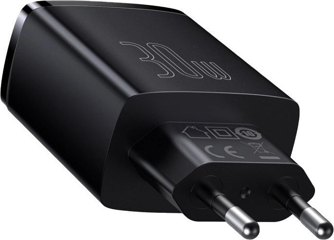 МЗП Baseus Compact Quick Charger 2U+C 30W EU Black CCXJ-E01 00000000716 фото