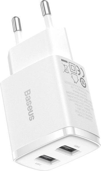 МЗП Baseus Compact Charger 2U 10.5W EU White CCXJ010202 00000000713 фото