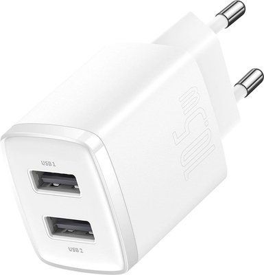 МЗП Baseus Compact Charger 2U 10.5W EU White CCXJ010202 00000000713 фото