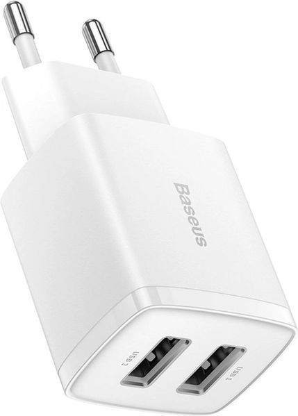 МЗП Baseus Compact Charger 2U 10.5W EU White CCXJ010202 00000000713 фото