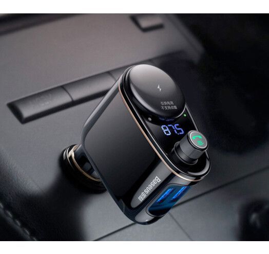 Автомобільний FM-модулятор Bluetooth (трансмітер) автомобільний зарядний пристрій Baseus Locomotive Bluetooth MP3 Black (CCALL-RH01) 00000000613 фото