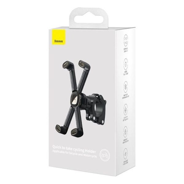 Універсальний тримач (холдер) для велосипеда, мотоцикла Baseus Quick to take cycling Holder (SUQX-01) Black 00000011462 фото