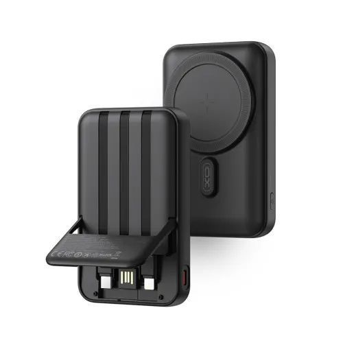 Зовнішній акумулятор (повербанк) XO PR288 Magnetic 15W + PD20W with four cable 10000mAh Чорний 00000000276 фото