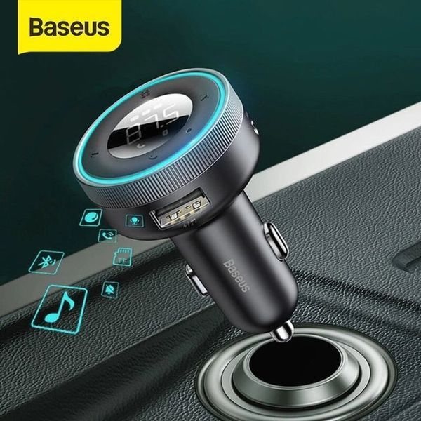 Автомобільний FM-модулятор Bluetooth (трансмітер) Baseus MP3 Charger Black (CCLH-01) 00000000603 фото