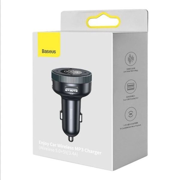 Автомобільний FM-модулятор Bluetooth (трансмітер) Baseus MP3 Charger Black (CCLH-01) 00000000603 фото
