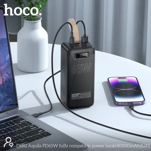 Зовнішній акумулятор (повербанк) Hoco DB82 Aquila PD65W fully compatible 40 000mAh Black 00000000226 фото
