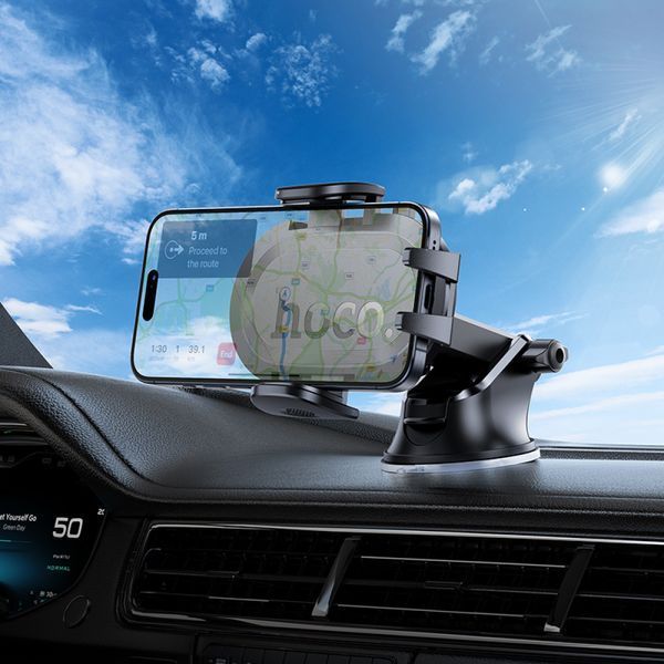 Автотримач Hoco H54 Brusco ultra-thin push-type car holder Чорний 00000000880 фото