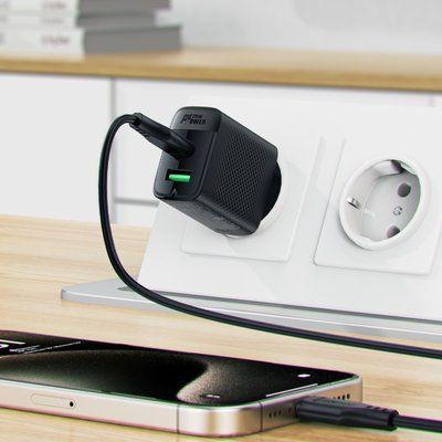 МЗП ACEFAST A78 PD20W GaN (USB-A+USB-C) charger Black 00000000728 фото