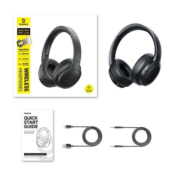 Навушники Baseus Bass BH1 Lite Wireless Headphones Black A0203C00 00000000414 фото