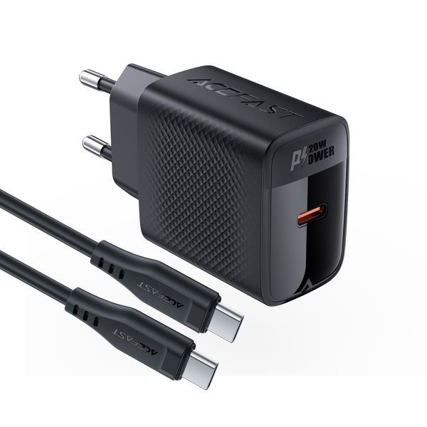МЗП ACEFAST A82 PD20W GaN (USB-C) Cable Type-C to Type-C 1,2m Black 00000000729 фото