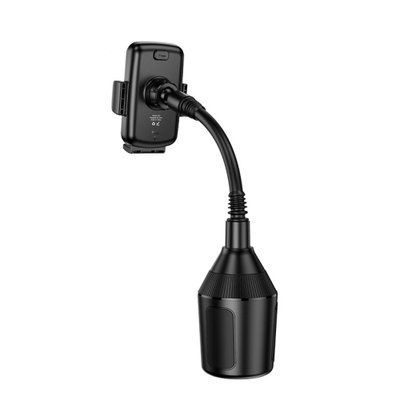 Автотримач Hoco H63 Utmost push-type car mount(cup holder) Чорний 00000000883 фото