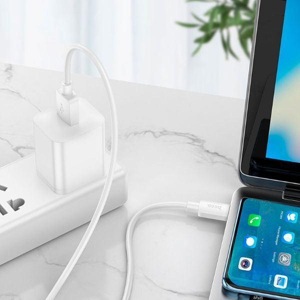 Кабель HOCO X96 Hyper 27W charging data cable Type-C(L=0.25M) White 00000000982 фото